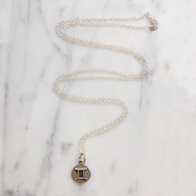 Signs of the Zodiac Sterling Silver Disc Necklaces