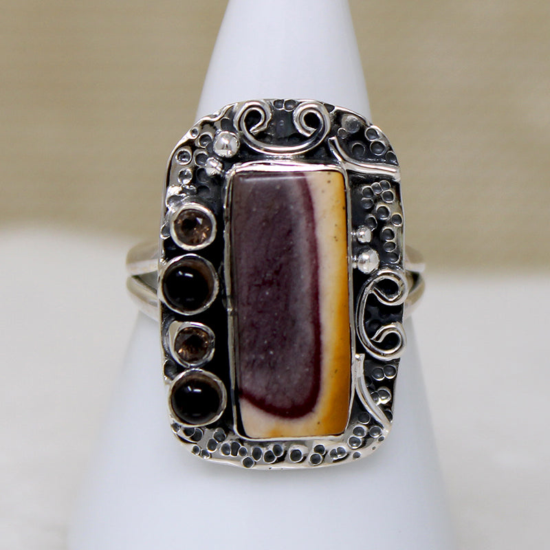Unique Artisan Agate & Sterling Silver Ring