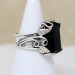 Austerely Romantic Black Tourmaline & Sterling Ring