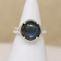 Luminous Blue Labradorite & Sterling Artisan Ring