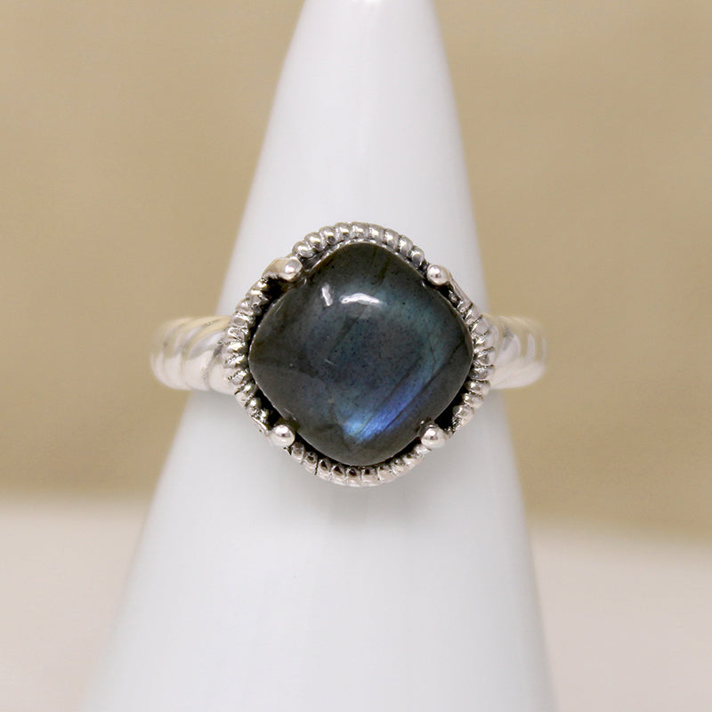Luminous Blue Labradorite & Sterling Artisan Ring