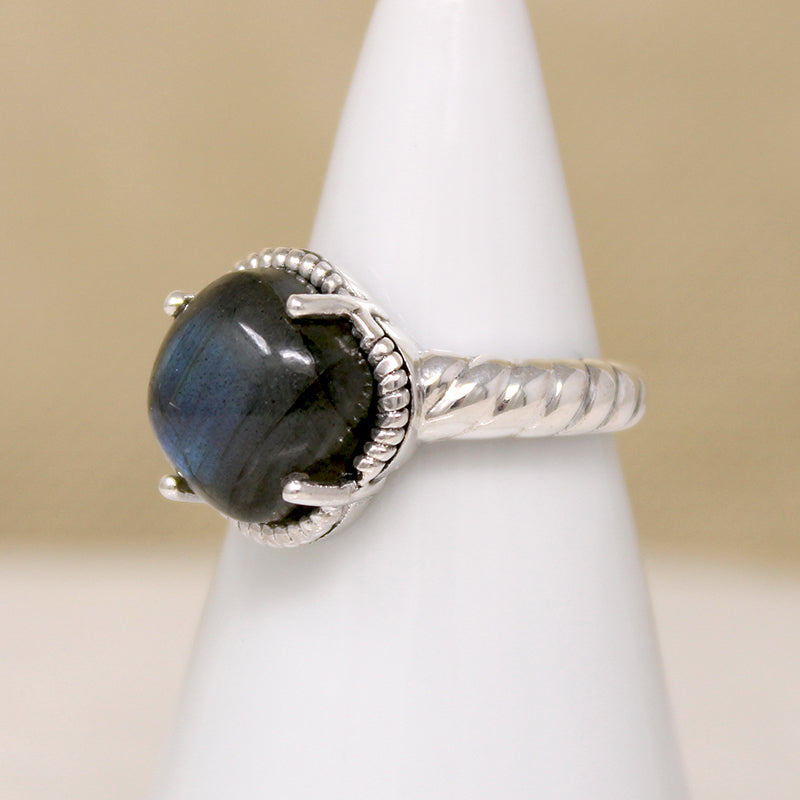 Luminous Blue Labradorite & Sterling Artisan Ring