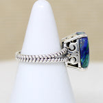 Brilliant Blue & Green Azurite & Sterling Artisan Ring