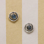 Luminous Labradorite & Sterling Halo Stud Earrings