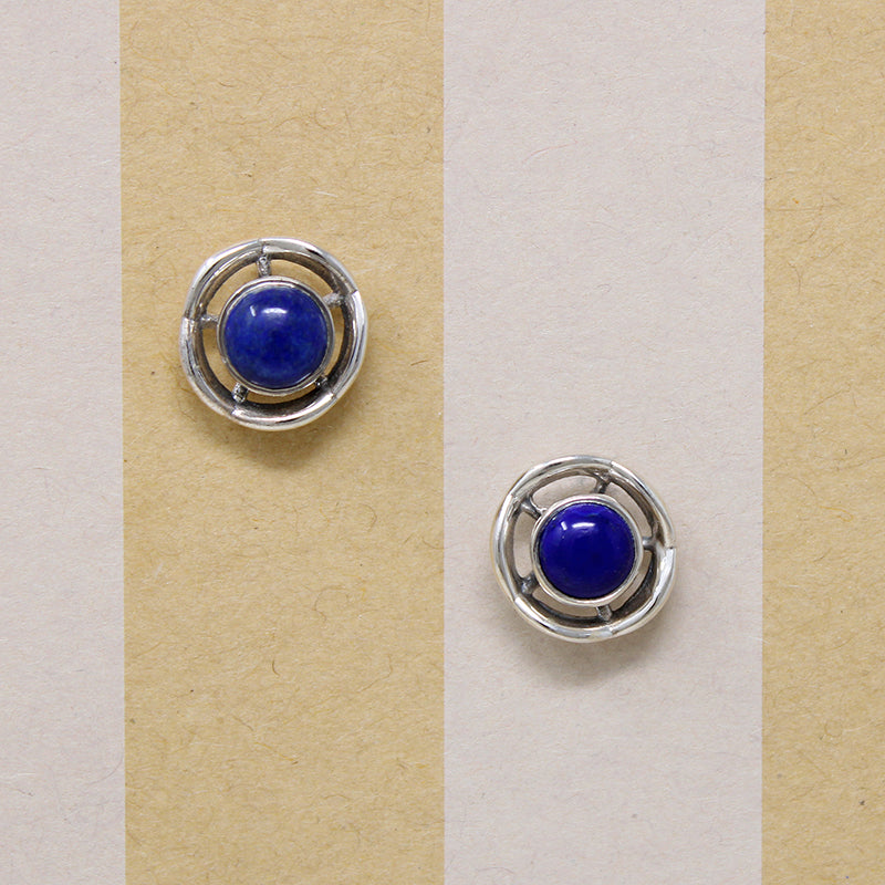 Deep Blue Lapis in Sterling Silver Studs