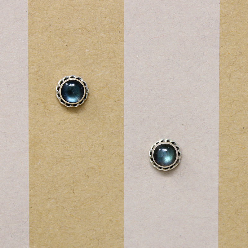 Petite Labradorite Stud Earrings