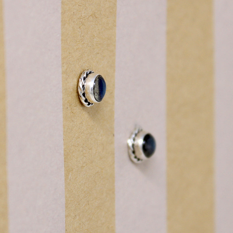Petite Labradorite Stud Earrings