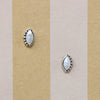 Sterling Navette & Fresh Water Pearl Stud Earrings