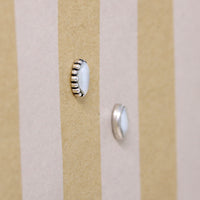 Sterling Navette & Fresh Water Pearl Stud Earrings