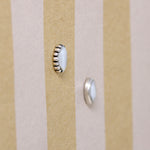 Sterling Navette & Fresh Water Pearl Stud Earrings