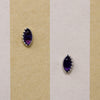 Pretty Purple Amethyst & Sterling Navette Stud Earrings