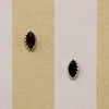 Rich Red Garnet in Petite Sterling Navette Studs