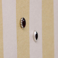 Rich Red Garnet in Petite Sterling Navette Studs