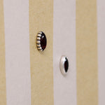Rich Red Garnet in Petite Sterling Navette Studs