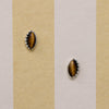 Sterling Navette Studs Set with Golden Tigers Eye