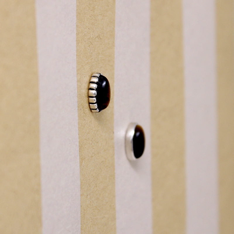 Sterling Navette Studs Set with Golden Tigers Eye