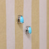 Sky Blue Turquoise Tear Drop in Sterling Studs