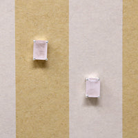 Pastel Pink Quartz in Sterling Silver Stud Earrings