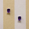 Regal Amethyst in Pretty Pierced Sterling Stud Earrings