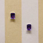 Regal Amethyst in Pretty Pierced Sterling Stud Earrings