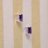 Regal Amethyst in Pretty Pierced Sterling Stud Earrings