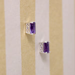 Regal Amethyst in Pretty Pierced Sterling Stud Earrings