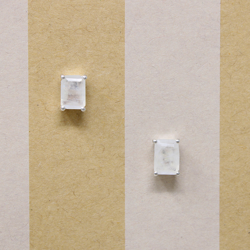Dreamy Moonstone in Sterling Silver Stud Earrings