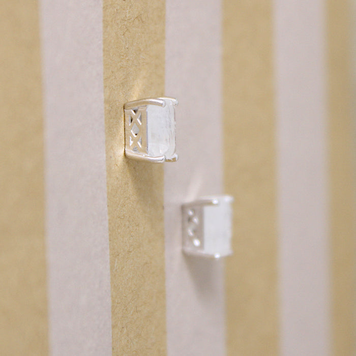 Dreamy Moonstone in Sterling Silver Stud Earrings