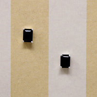 Black Onyx & Sterling Silver Artisan Stud Earrings
