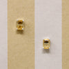 Crisp Emerald-Cut Citrine in Sterling Stud Earrings