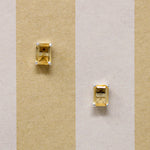 Crisp Emerald-Cut Citrine in Sterling Stud Earrings