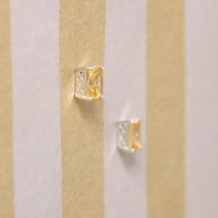 Crisp Emerald-Cut Citrine in Sterling Stud Earrings