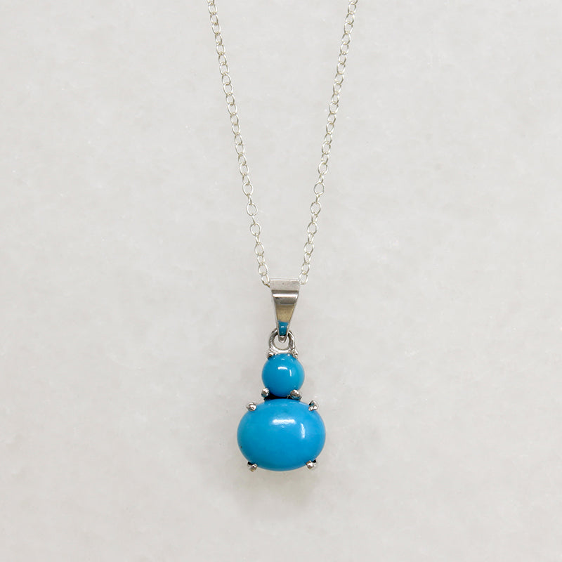 Impossible Blue Turquoise & Sterling Artisan Pendant
