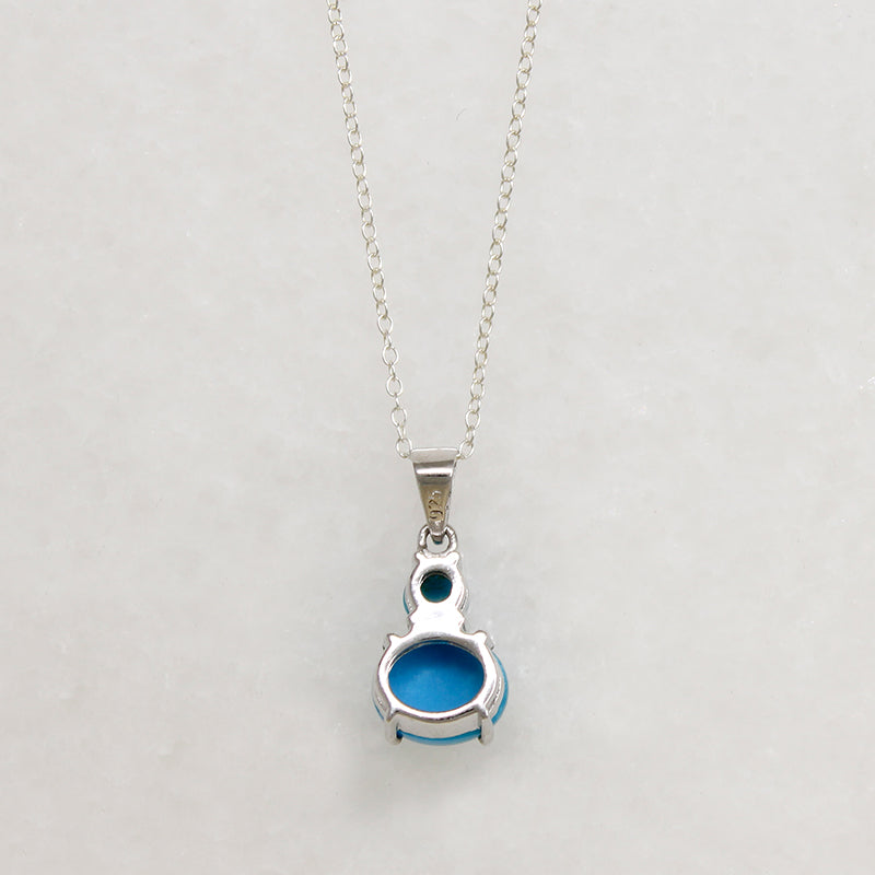 Impossible Blue Turquoise & Sterling Artisan Pendant