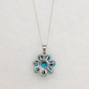 Turquoise Flower & Sterling Silver Artisan Pendant