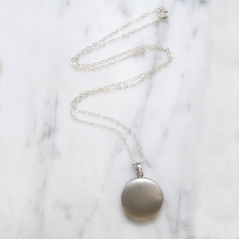 Perfectly Plain Round Sterling Silver Locket