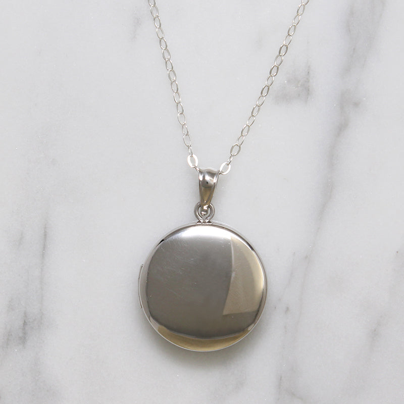 Perfectly Plain Round Sterling Silver Locket