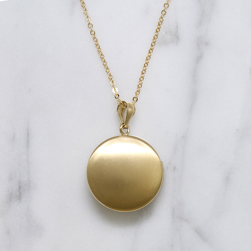 Star-Set Diamond in Gold Fill Round Locket