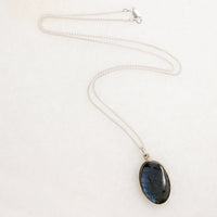 Shimmering Labradorite in Sterling Artisan Necklace