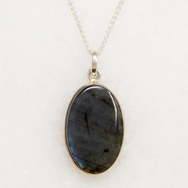 Shimmering Labradorite in Sterling Artisan Necklace