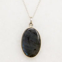 Shimmering Labradorite in Sterling Artisan Necklace