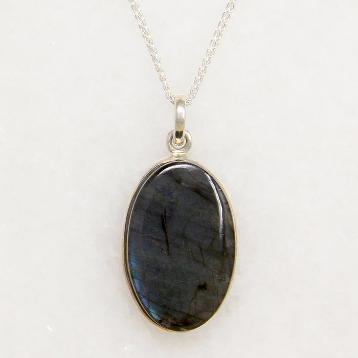 Shimmering Labradorite in Sterling Artisan Necklace
