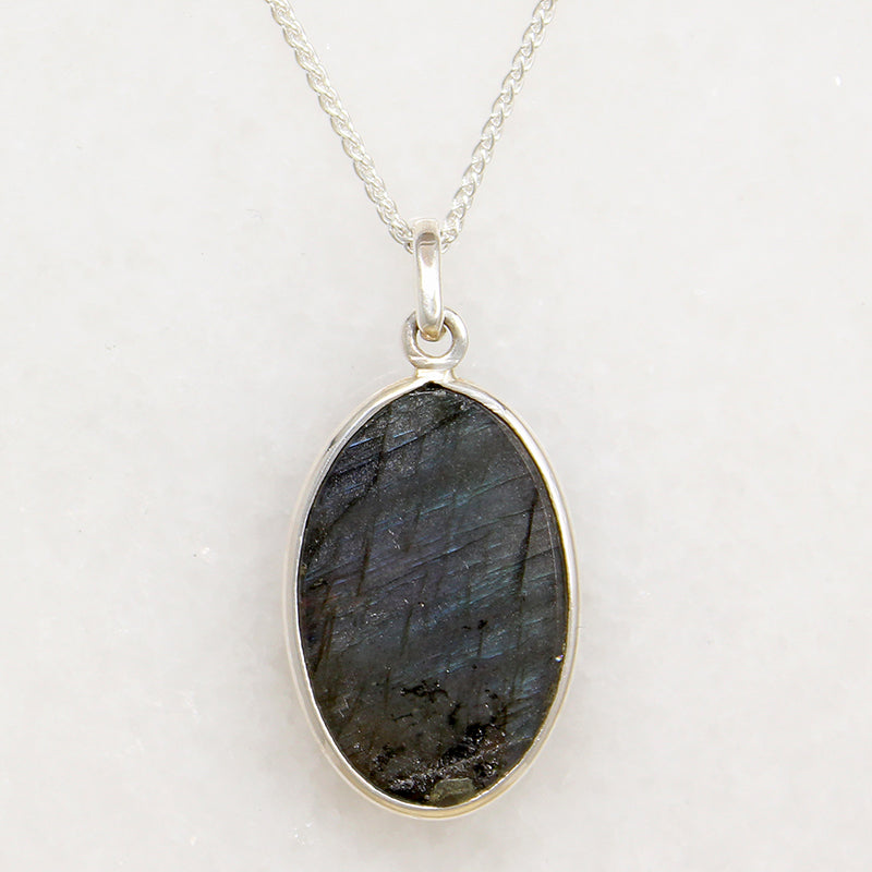 Shimmering Labradorite in Sterling Artisan Necklace