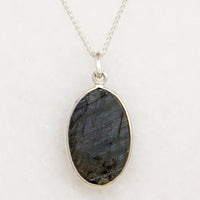 Shimmering Labradorite in Sterling Artisan Necklace