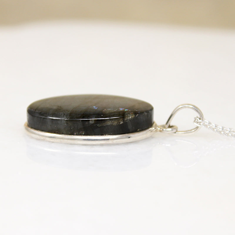 Shimmering Labradorite in Sterling Artisan Necklace