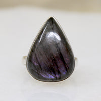 Labradorite Teardrop in Sterling Silver Artisan Ring
