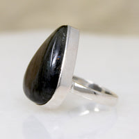 Labradorite Teardrop in Sterling Silver Artisan Ring
