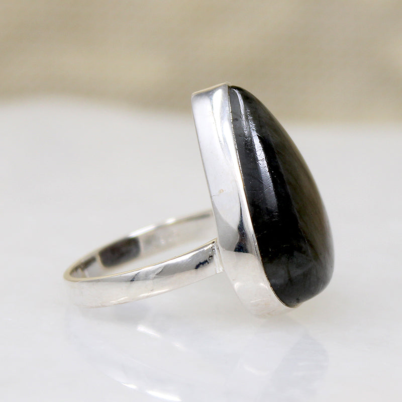 Labradorite Teardrop in Sterling Silver Artisan Ring