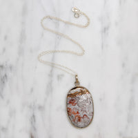 Incredible Laguna Lace Agate & Sterling Silver Pendant