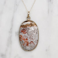 Incredible Laguna Lace Agate & Sterling Silver Pendant